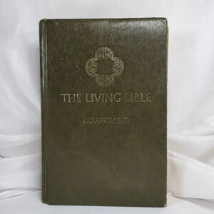 The Living Bible Paraphrased Book Padded Hardcover Edition 1973